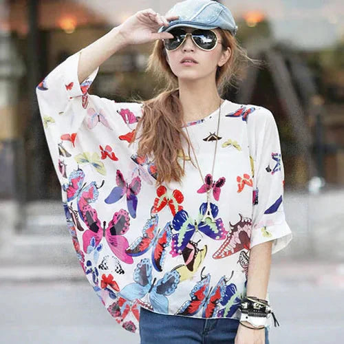Modisches Designer-Chiffon-Oberteil & bedruckte T-Shirts von Fudus (Größen 4-6XL)