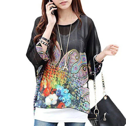 Modisches Designer-Chiffon-Oberteil & bedruckte T-Shirts von Fudus (Größen 4-6XL)