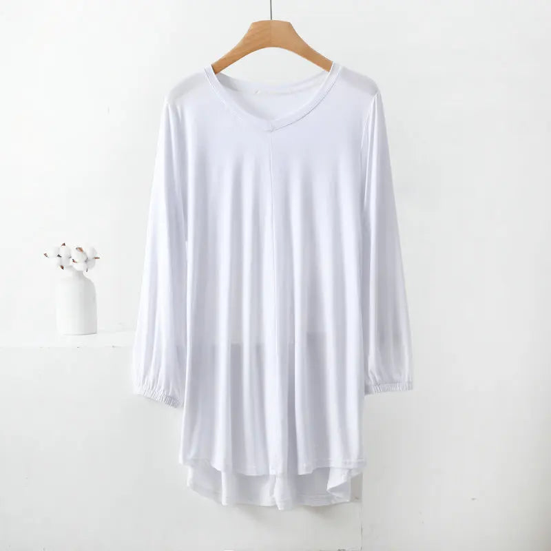 Fudus Modedesigner Blusen: Größen 1-8XL, hoch-tief Ausschnitt, 3/4-Arm