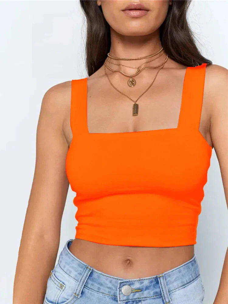 Fudus Designer Crop Top with Square Neck