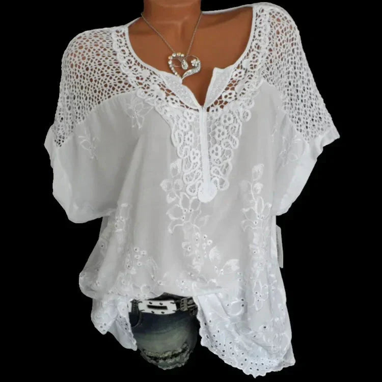 Fudus Fashion Designer T-shirt: Transparent 6XL Blouse