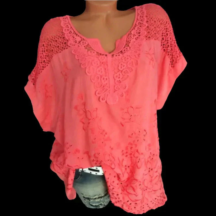Fudus Fashion Designer T-shirt: Transparent 6XL Blouse
