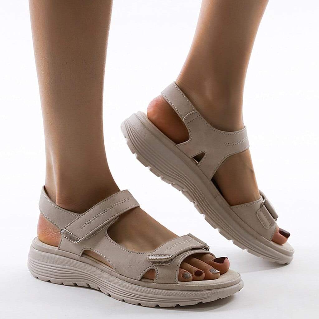 Damen-Plateausandalen mit zwei Riemen im sportlichen Design