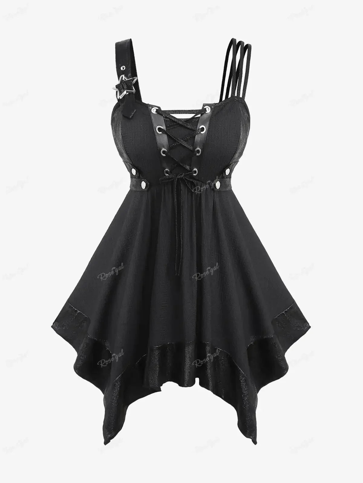 Stylish Fudus Plus Size Sleeveless Tops in Leather Patchwork Design