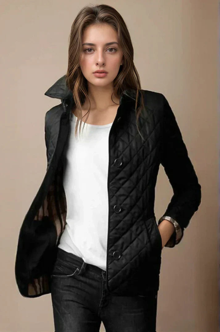 Krohn-e | Damen Stepp-Button-Up-Jacke für leichte Wärme