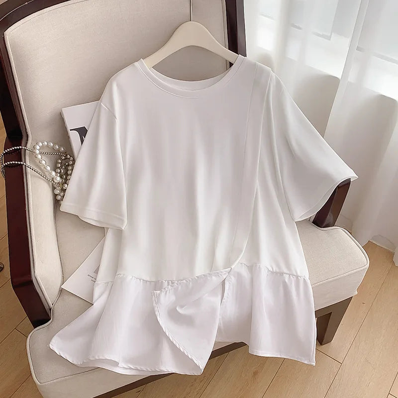 Designer Blouses & T-shirts with Ruffled Hem (Sizes 6-10XL) by Fudus