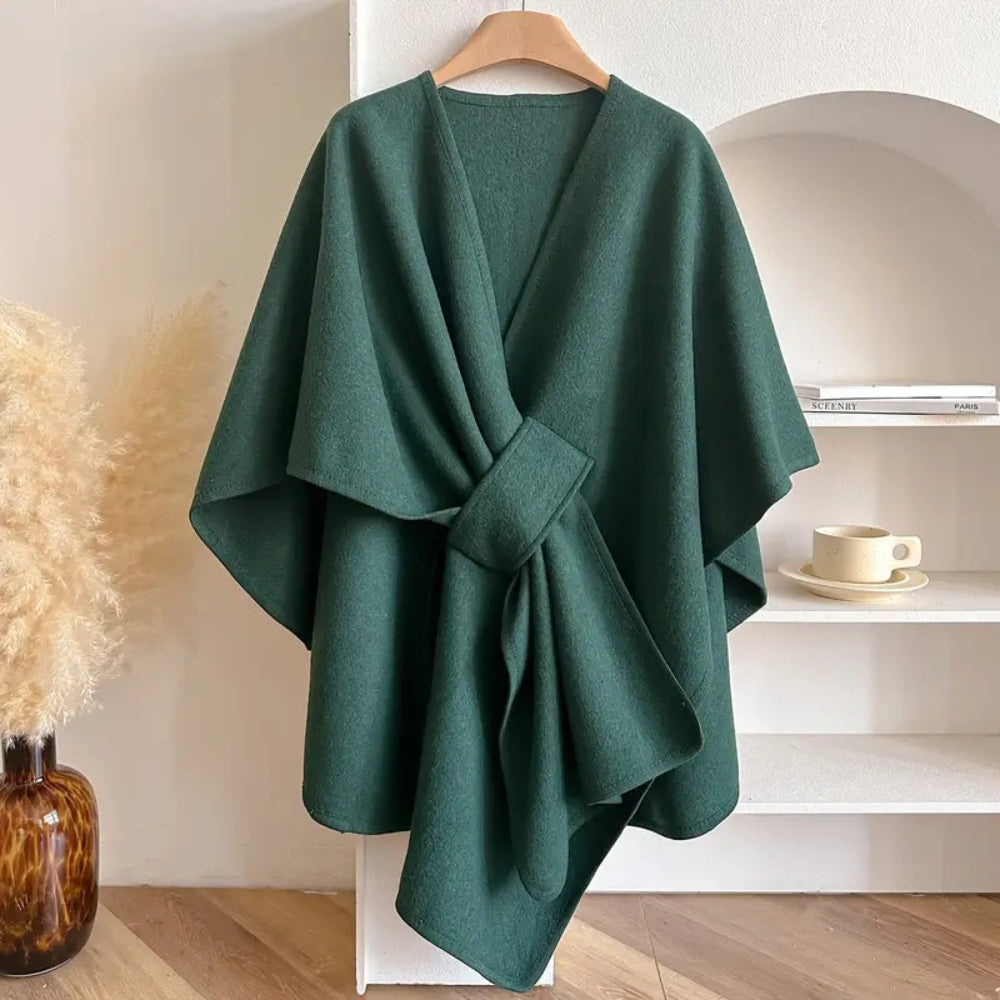 Krohn-e | Damen Winddichter Poncho Schal Mantel