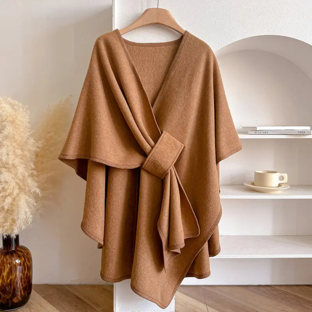 Krohn-e | Damen Winddichter Poncho Schal Mantel