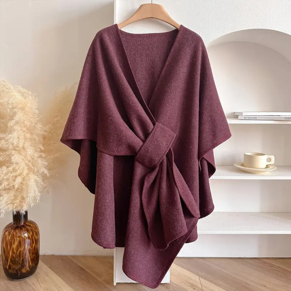Krohn-e | Damen Winddichter Poncho Schal Mantel