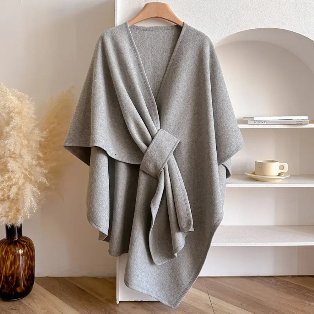 Krohn-e | Damen Winddichter Poncho Schal Mantel