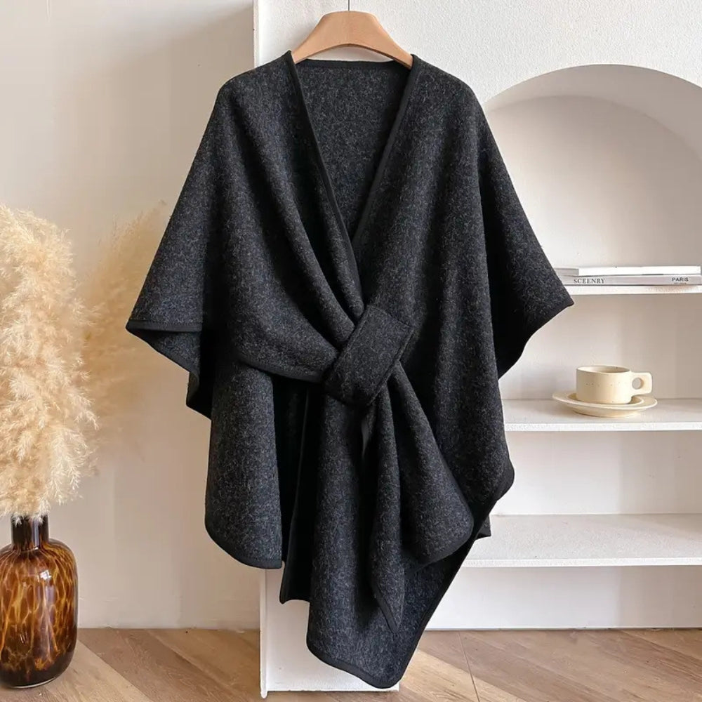 Krohn-e | Damen Winddichter Poncho Schal Mantel