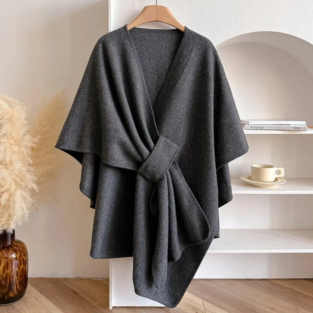 Krohn-e | Damen Winddichter Poncho Schal Mantel