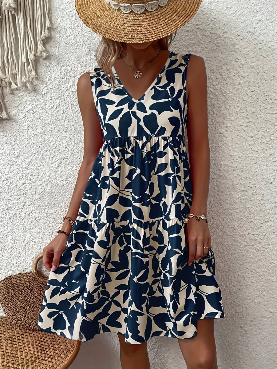 Sommerkleid mit Pflanzenmuster von Xelruna