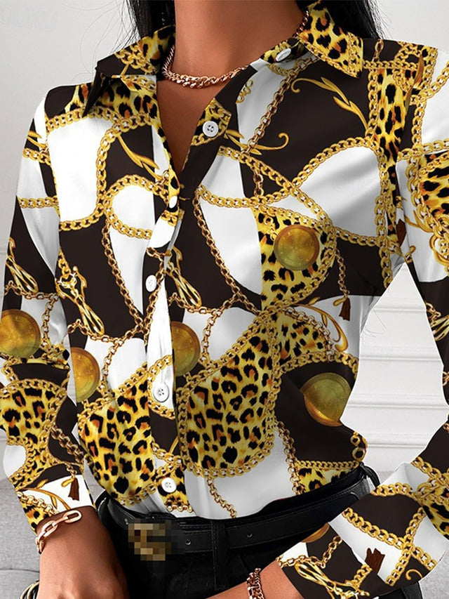 Krohn-e | Schicke Damenbluse mit Goldenen Details