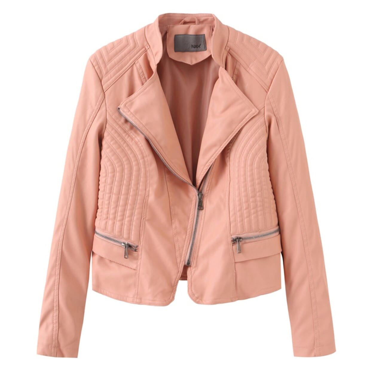 Krohn-e | Klassische Bikerjacke Kunstleder Zeitloses Design
