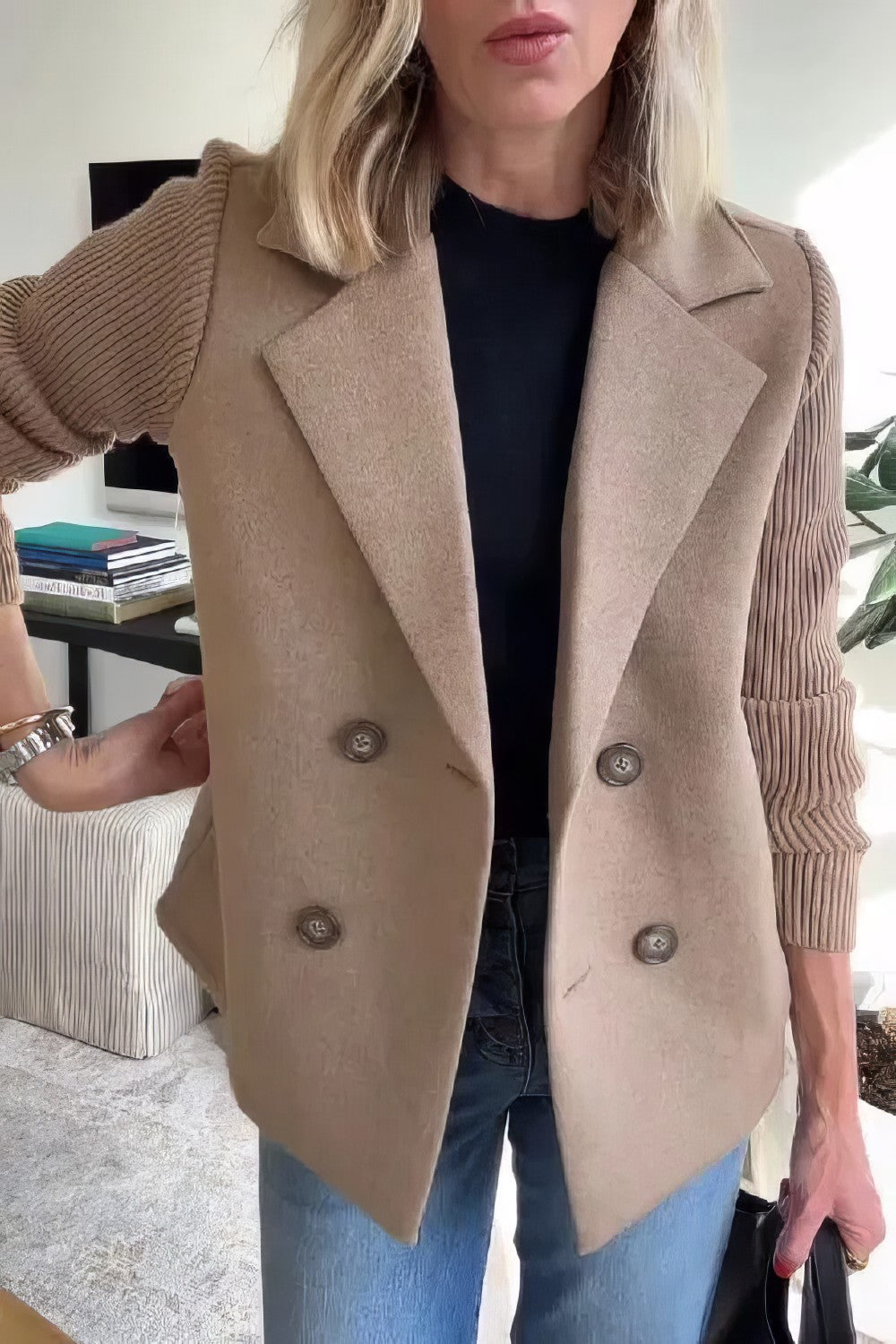 Krohn-e | Blazer mit Struktur Doppelreihige Schließung Elegant und Komfortabel