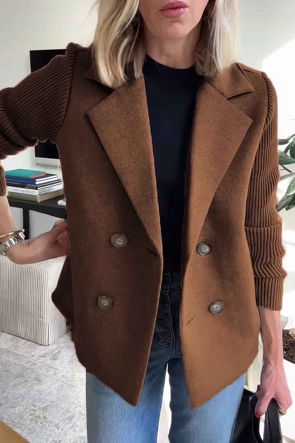 Krohn-e | Blazer mit Struktur Doppelreihige Schließung Elegant und Komfortabel