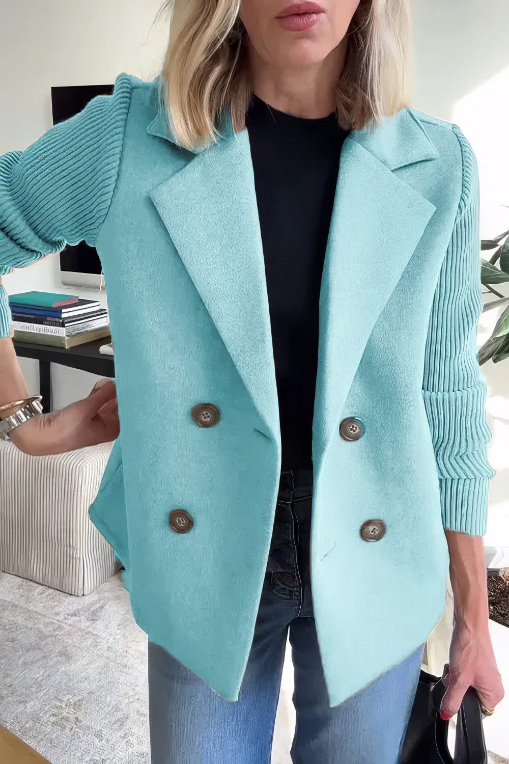 Krohn-e | Blazer mit Struktur Doppelreihige Schließung Elegant und Komfortabel