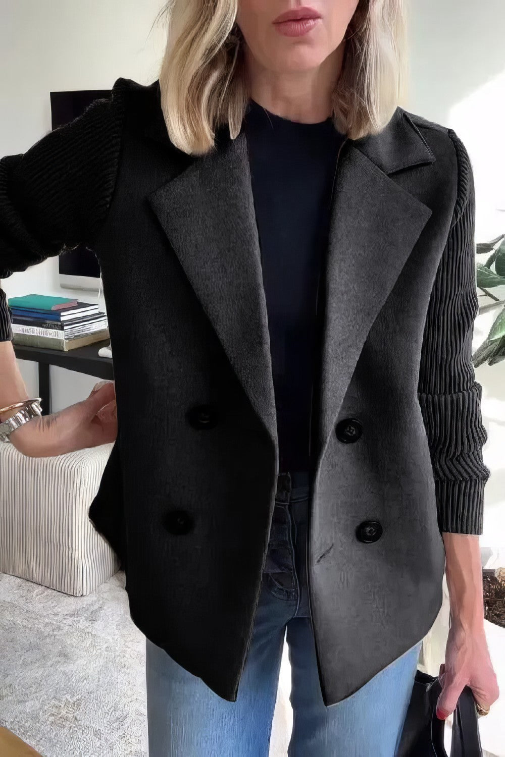 Krohn-e | Blazer mit Struktur Doppelreihige Schließung Elegant und Komfortabel