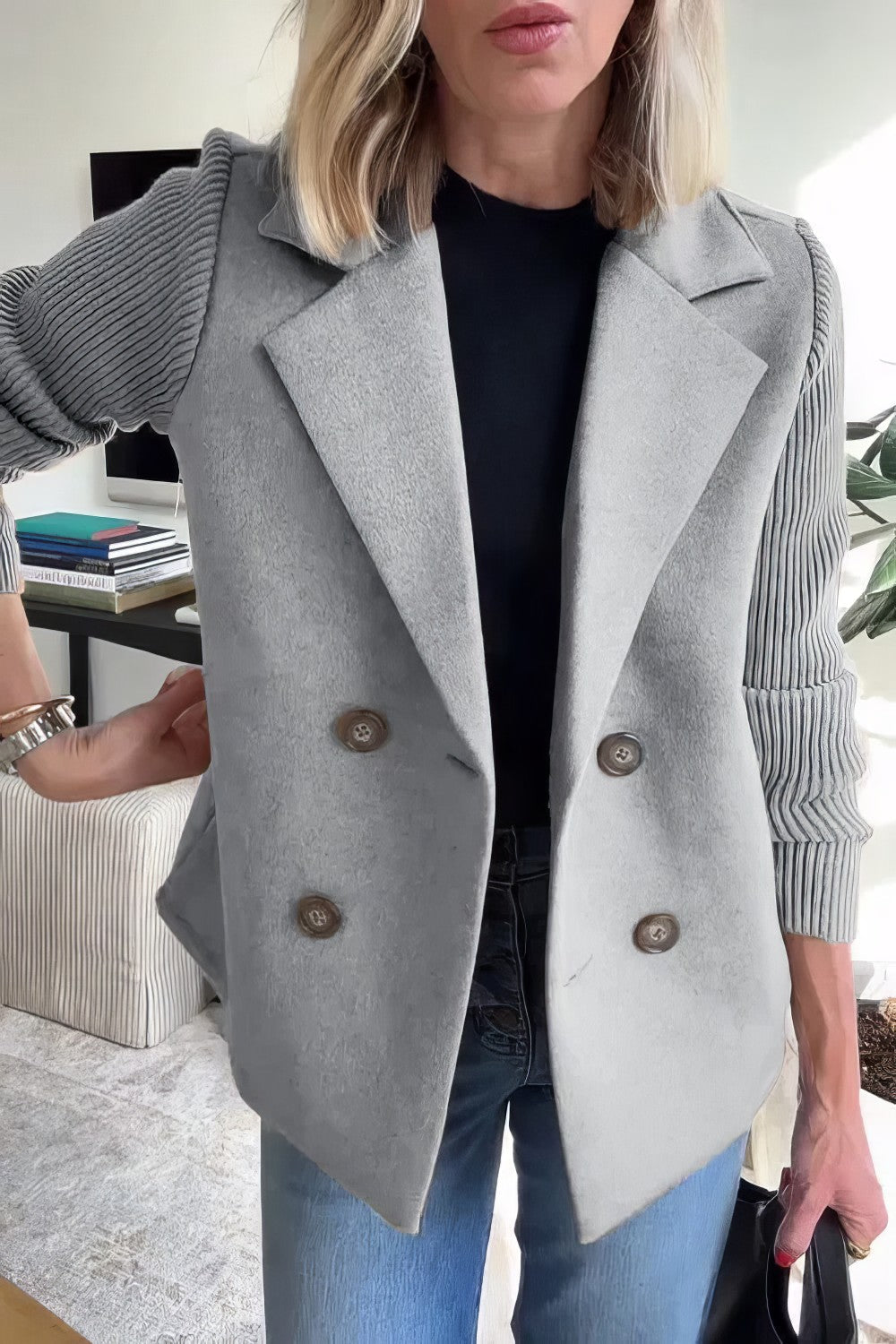 Krohn-e | Blazer mit Struktur Doppelreihige Schließung Elegant und Komfortabel