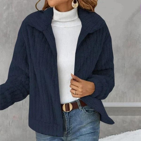 Krohn-e | Lässige Plüsch Strickjacke