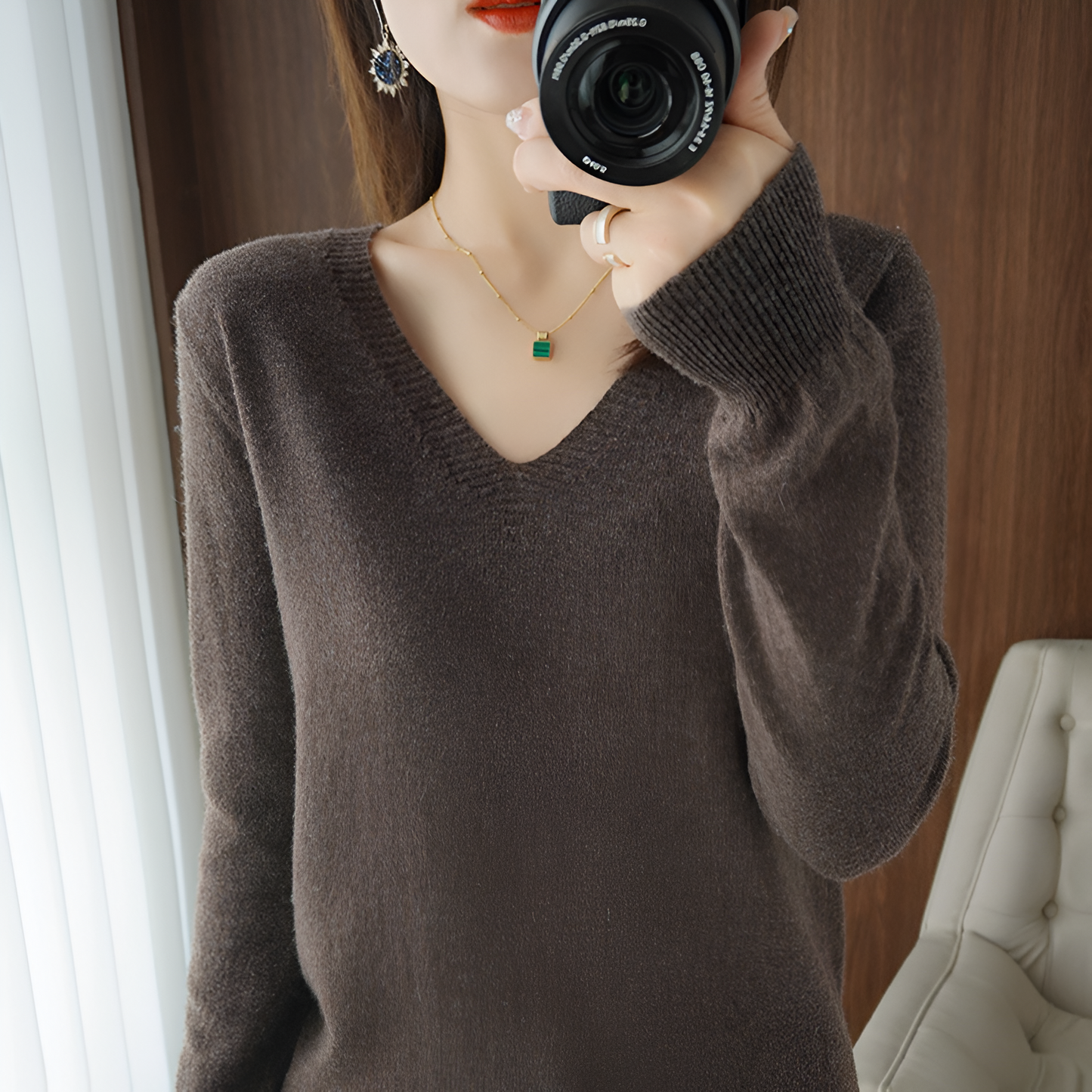 Strickpullover von Ika mit gemütlichem V-Ausschnitt
