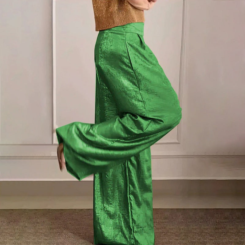 Erdwine Damen Frühling Vintage Metallic Freizeit Hose