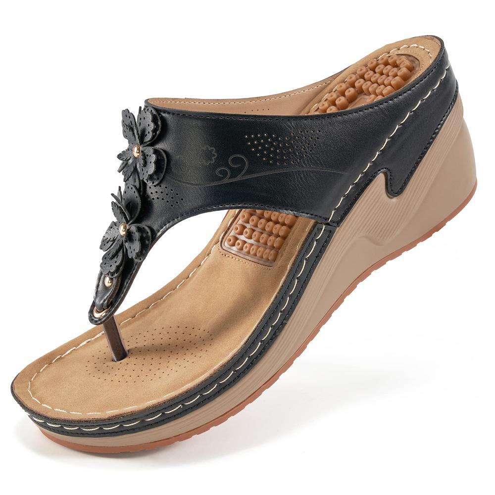 KROHN-E Damen Orthopädische Sandalen Gepolstert Komfort Beige